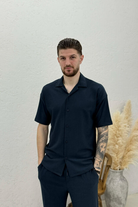 ONE COLOR SHIRT + TROUSERS SWEATSUIT SETS BLUE/BLU - 3