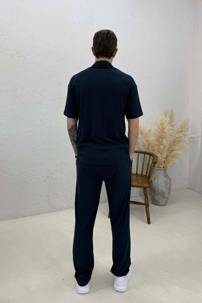 ONE COLOR SHIRT + TROUSERS SWEATSUIT SETS BLUE/BLU - 4