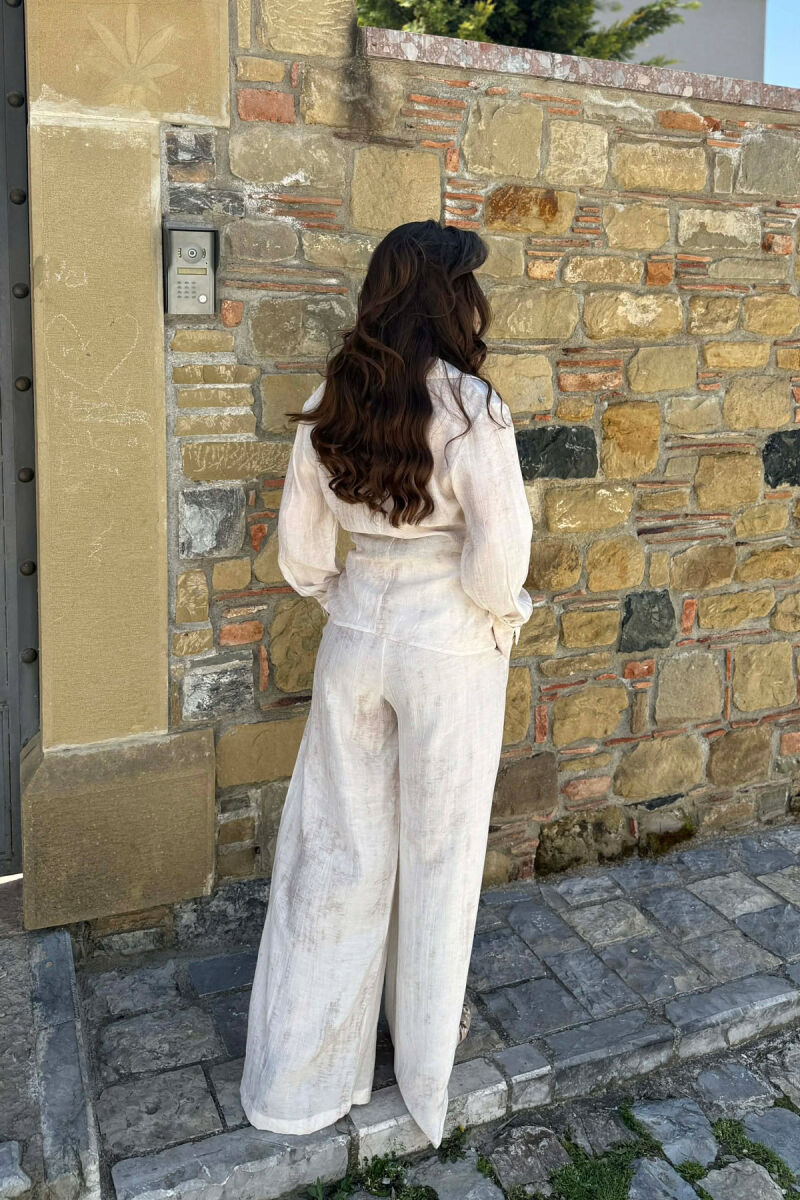 ONE COLOR SHIRT + TROUSERS WOMAN SET BEIGE/BEZHE - 5