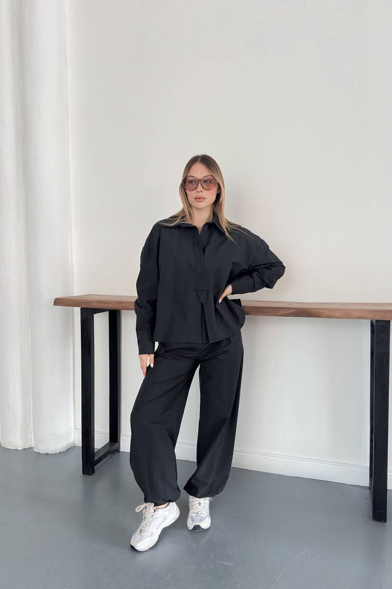 ONE COLOR SHIRT + TROUSERS WOMAN SET BLACK/ E ZEZE - 5