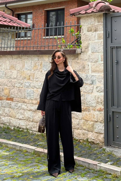 SET NJE NGJYRESH KEMISHE + PANTALLONA PER FEMRA NE NGJYRE TE ZEZE 