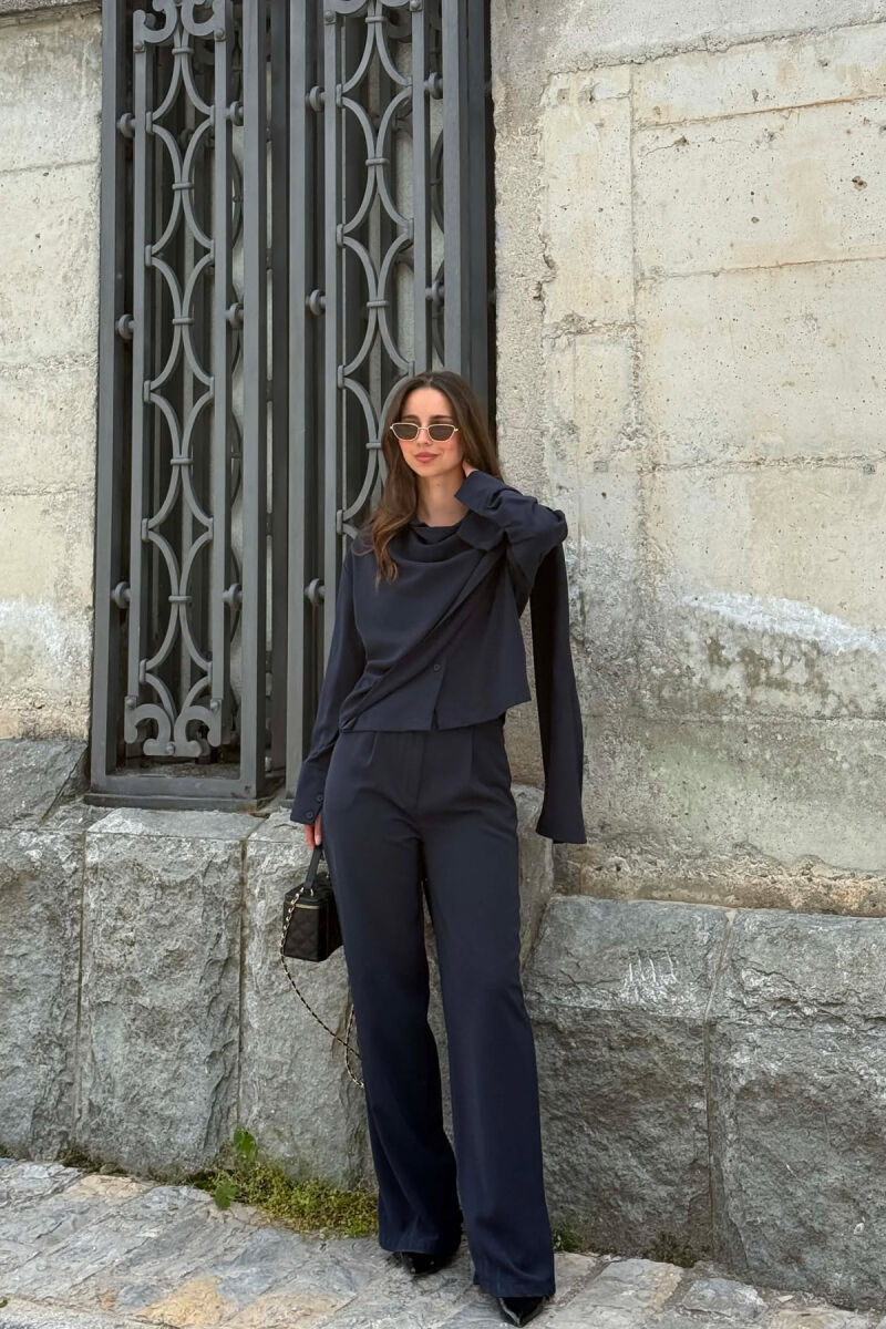 ONE COLOR SHIRT +TROUSERS WOMAN SET BLUE/BLU - 1