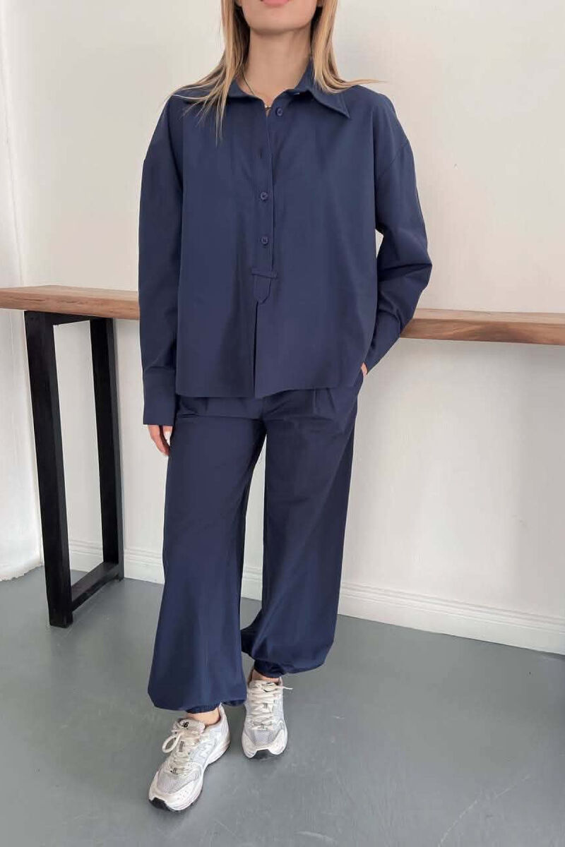 ONE COLOR SHIRT + TROUSERS WOMAN SET BLUE/BLU - 4
