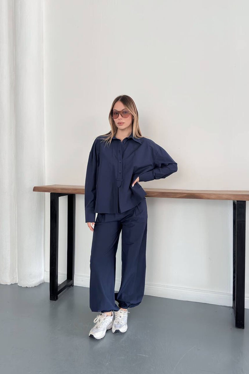 ONE COLOR SHIRT + TROUSERS WOMAN SET BLUE/BLU - 5