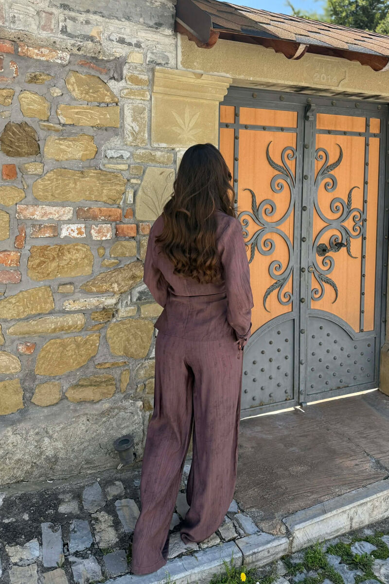 ONE COLOR SHIRT + TROUSERS WOMAN SET BROWN/KAFE - 4