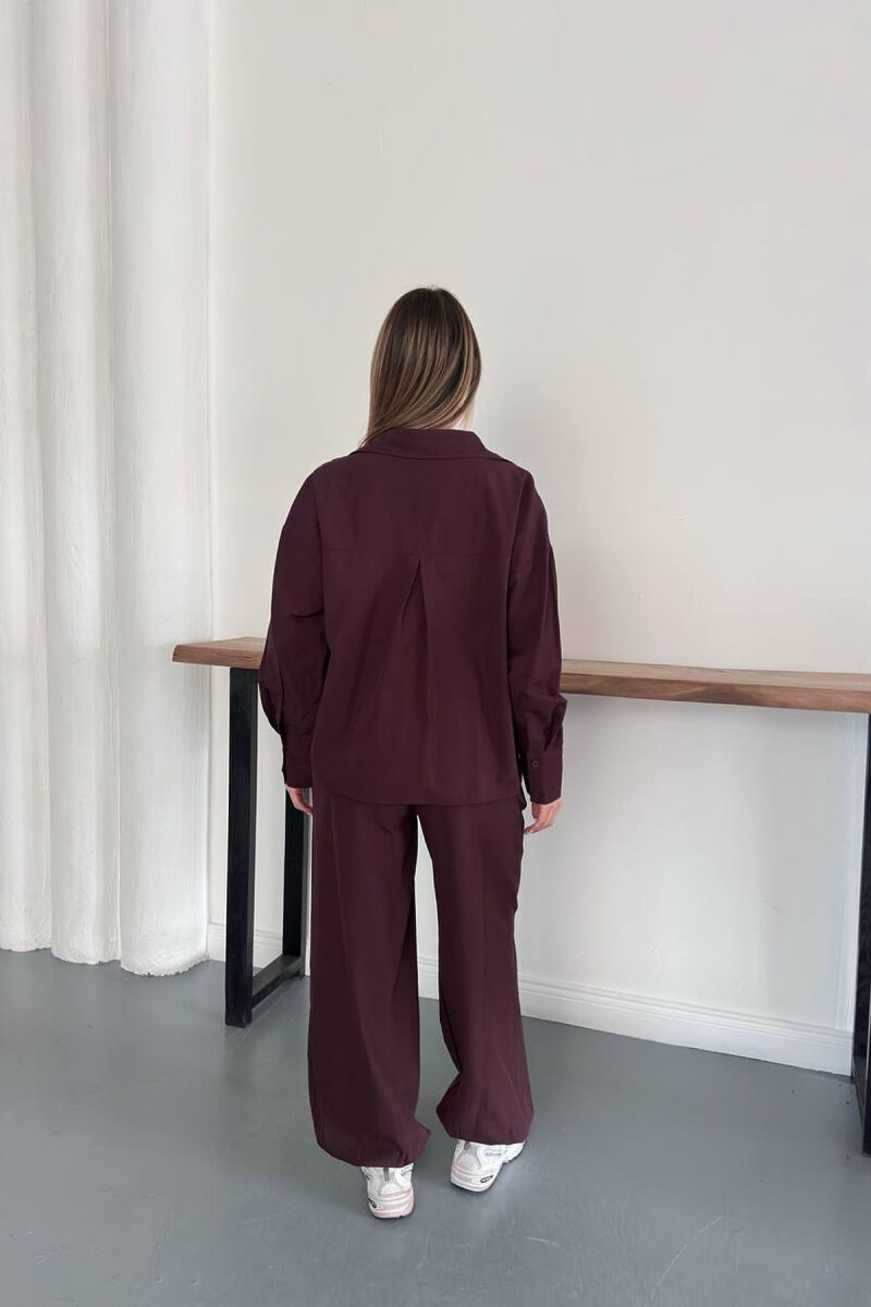 ONE COLOR SHIRT + TROUSERS WOMAN SET BURGUNDY/VISHNJE - 3