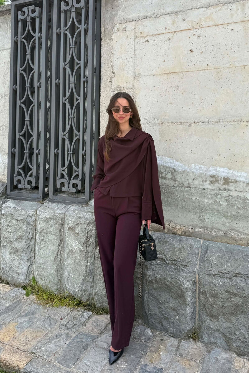ONE COLOR SHIRT +TROUSERS WOMAN SET DARK PURPLE/LEJLA ERRET - 1