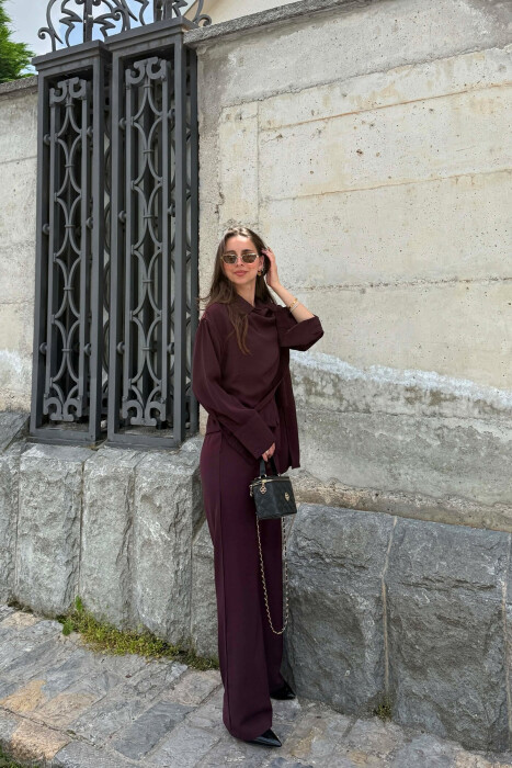 ONE COLOR SHIRT +TROUSERS WOMAN SET DARK PURPLE/LEJLA ERRET - 4