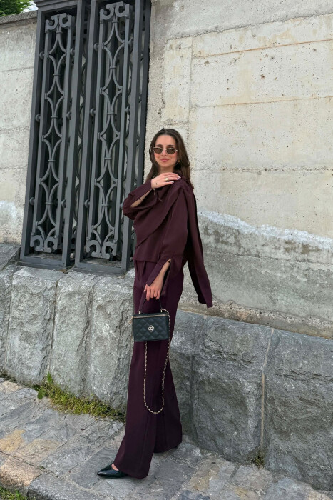 ONE COLOR SHIRT +TROUSERS WOMAN SET DARK PURPLE/LEJLA ERRET - 5