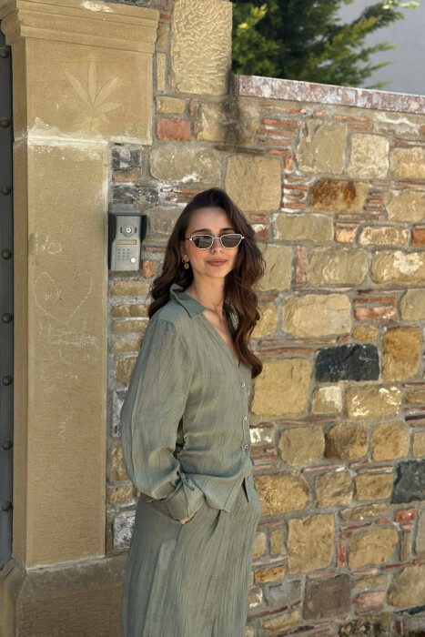 ONE COLOR SHIRT + TROUSERS WOMAN SET GREEN/JESHILE - 5