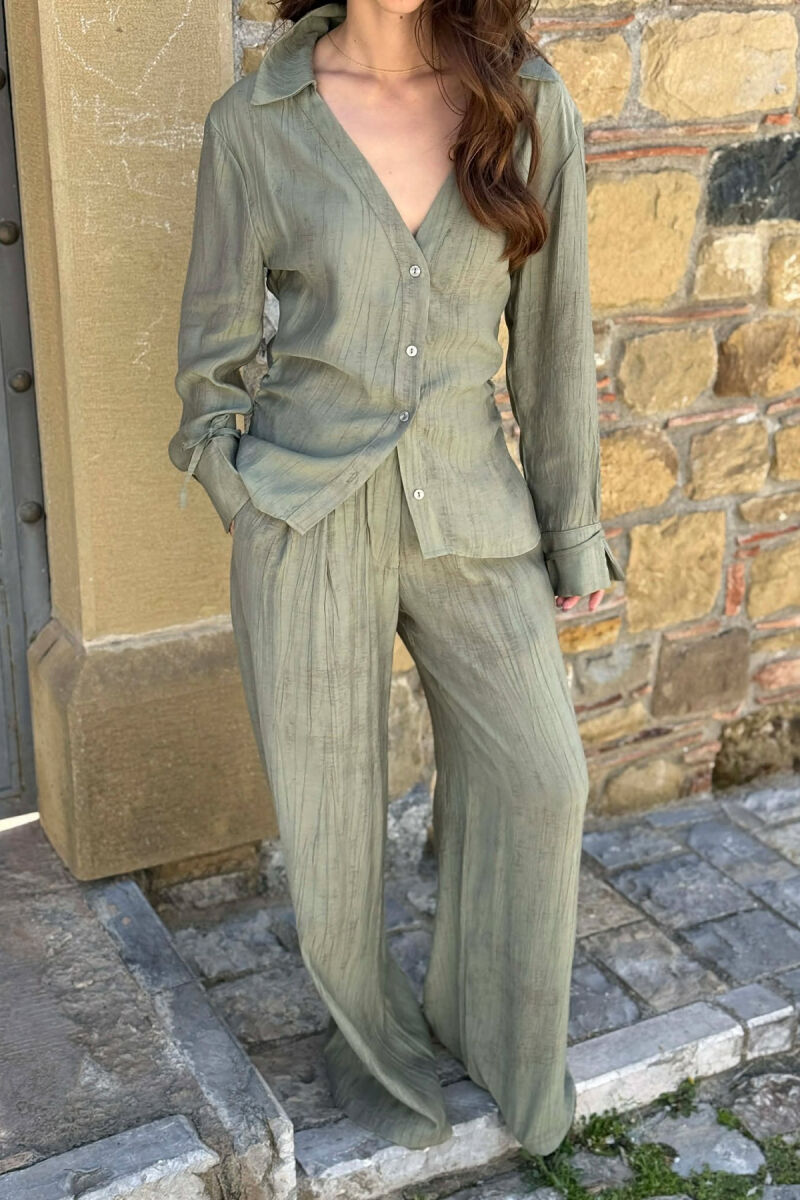 ONE COLOR SHIRT + TROUSERS WOMAN SET GREEN/JESHILE - 6