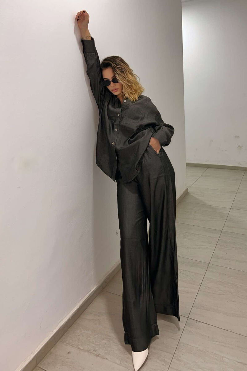 ONE COLOR SHIRT +TROUSERS WOMAN SET GREY/GRI - 2