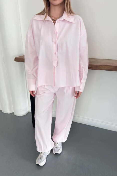 ONE COLOR SHIRT + TROUSERS WOMAN SET PINK/ROZE - 3