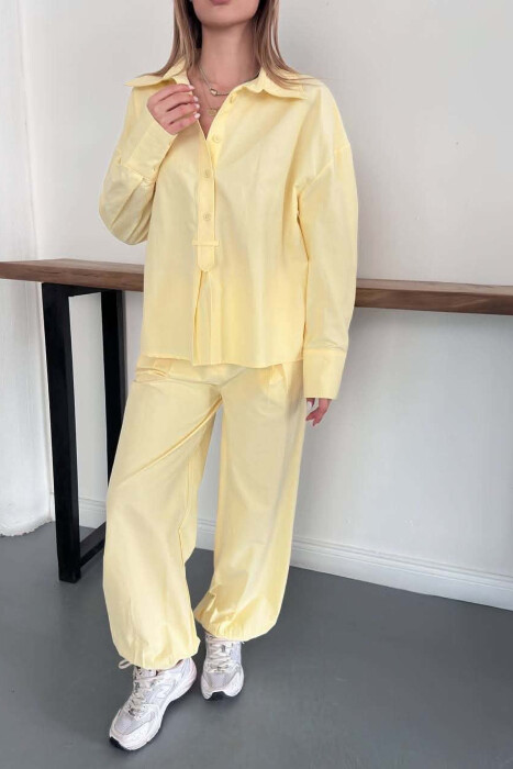ONE COLOR SHIRT + TROUSERS WOMAN SET YELLOW/E VERDHE - 3