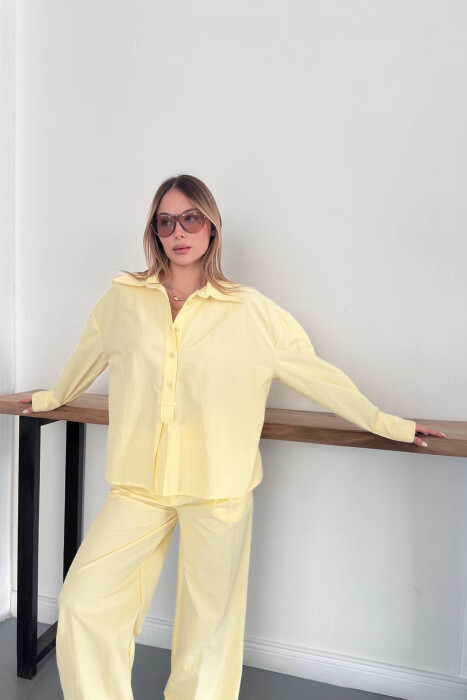 ONE COLOR SHIRT + TROUSERS WOMAN SET YELLOW/E VERDHE - 4