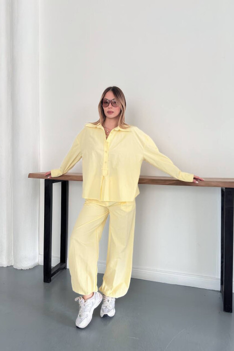 ONE COLOR SHIRT + TROUSERS WOMAN SET YELLOW/E VERDHE - 5