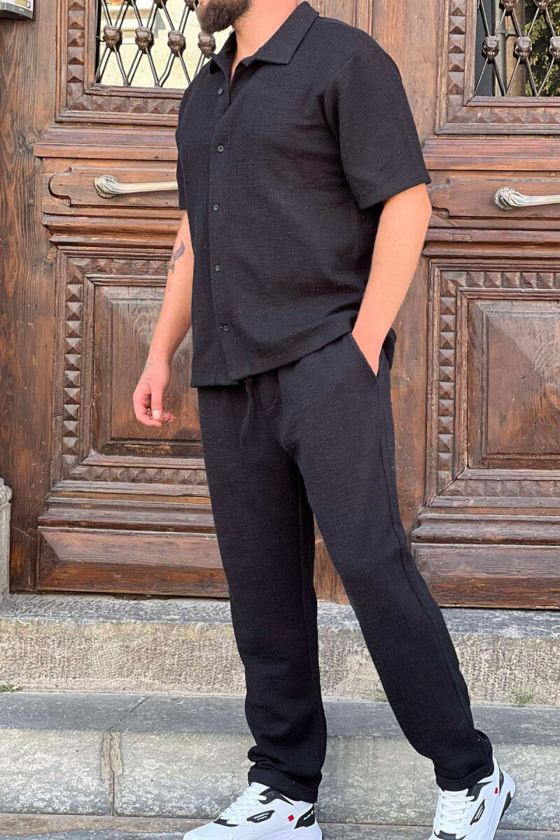 ONE COLOR SHIRT+TROUSER MEN VEST BLACK/ E ZEZE - 2