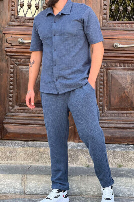 ONE COLOR SHIRT+TROUSER MEN VEST BLUE/BLU 