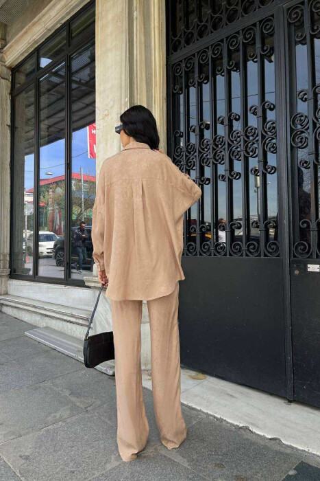 ONE COLOR SHIRT+TROUSERS WOMEN SET BEIGE/BEZHE - 2