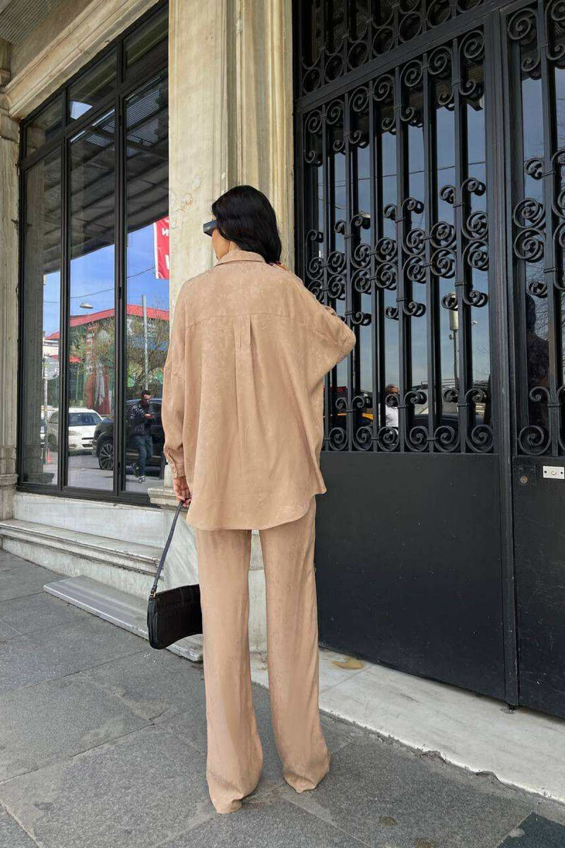ONE COLOR SHIRT+TROUSERS WOMEN SET BEIGE/BEZHE - 2