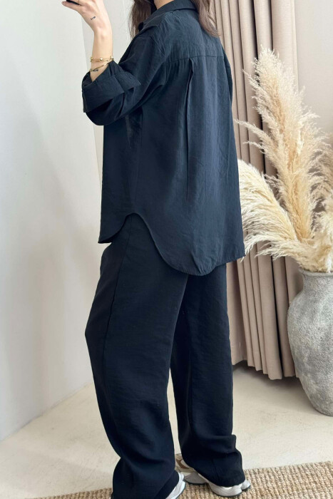 ONE COLOR SHIRT+TROUSERS WOMEN SET BLACK/ E ZEZE - 3