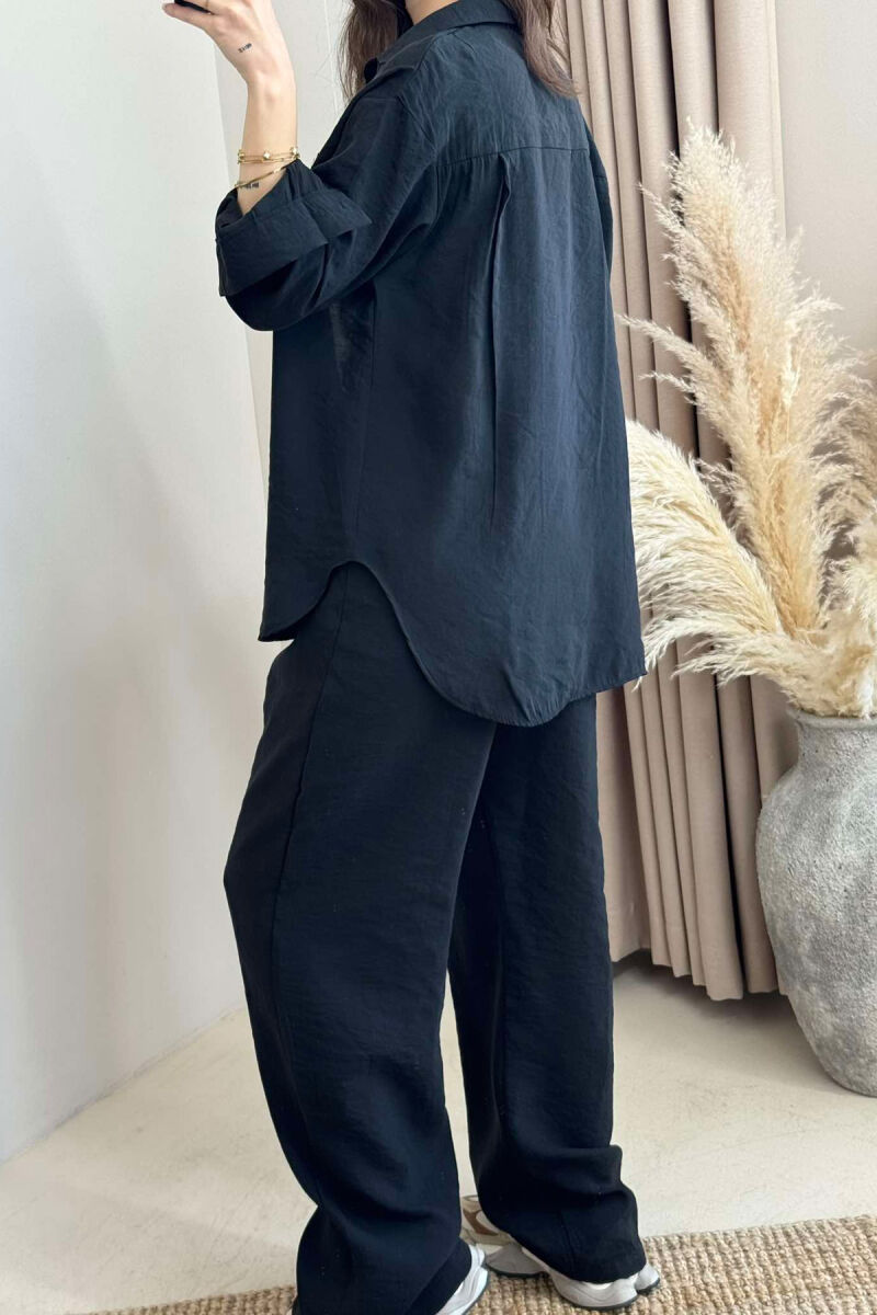 ONE COLOR SHIRT+TROUSERS WOMEN SET BLACK/ E ZEZE - 3