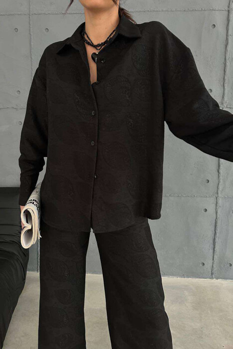 ONE COLOR SHIRT+TROUSERS WOMEN SET BLACK/ E ZEZE - 2