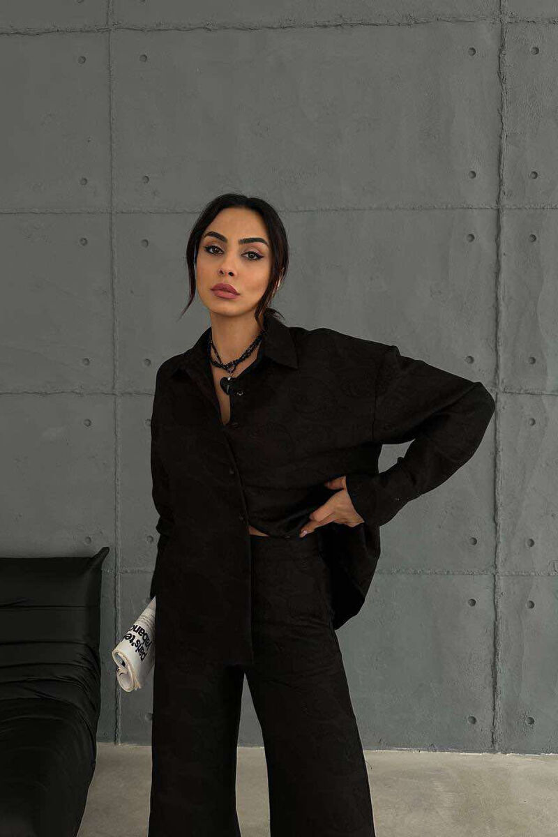ONE COLOR SHIRT+TROUSERS WOMEN SET BLACK/ E ZEZE - 3