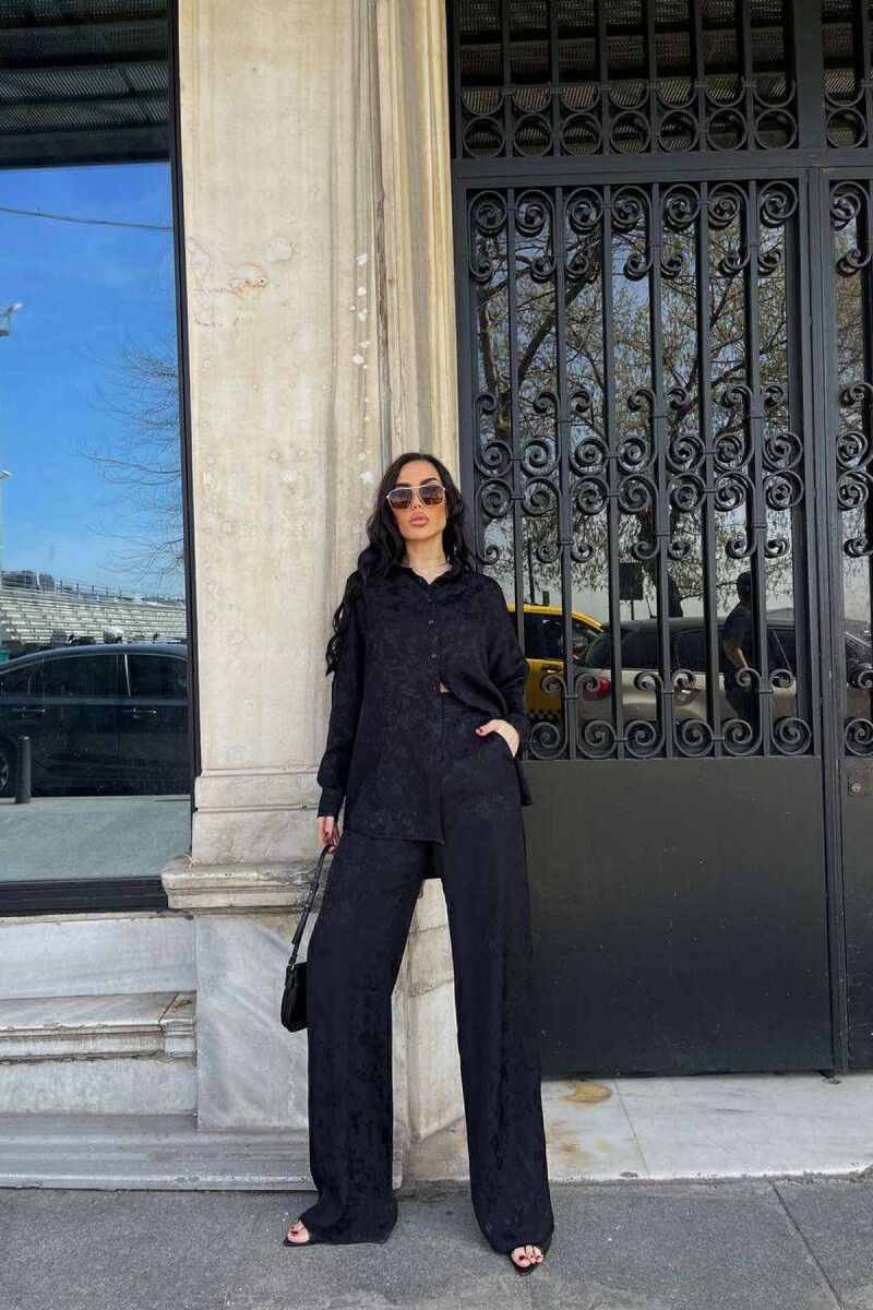 ONE COLOR SHIRT+TROUSERS WOMEN SET BLACK/ E ZEZE - 1