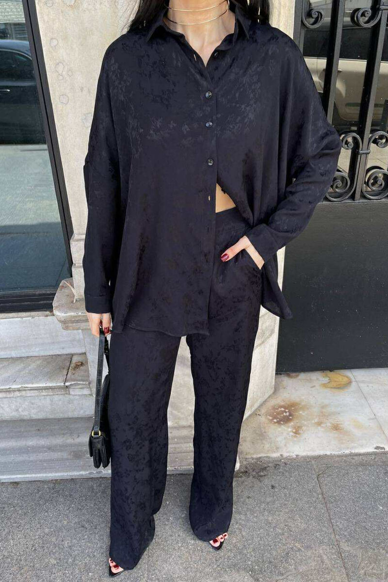 ONE COLOR SHIRT+TROUSERS WOMEN SET BLACK/ E ZEZE - 2