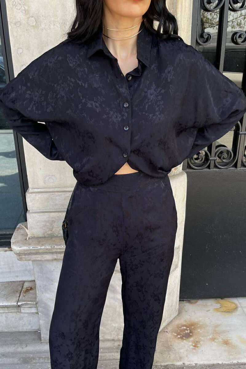 ONE COLOR SHIRT+TROUSERS WOMEN SET BLACK/ E ZEZE - 3