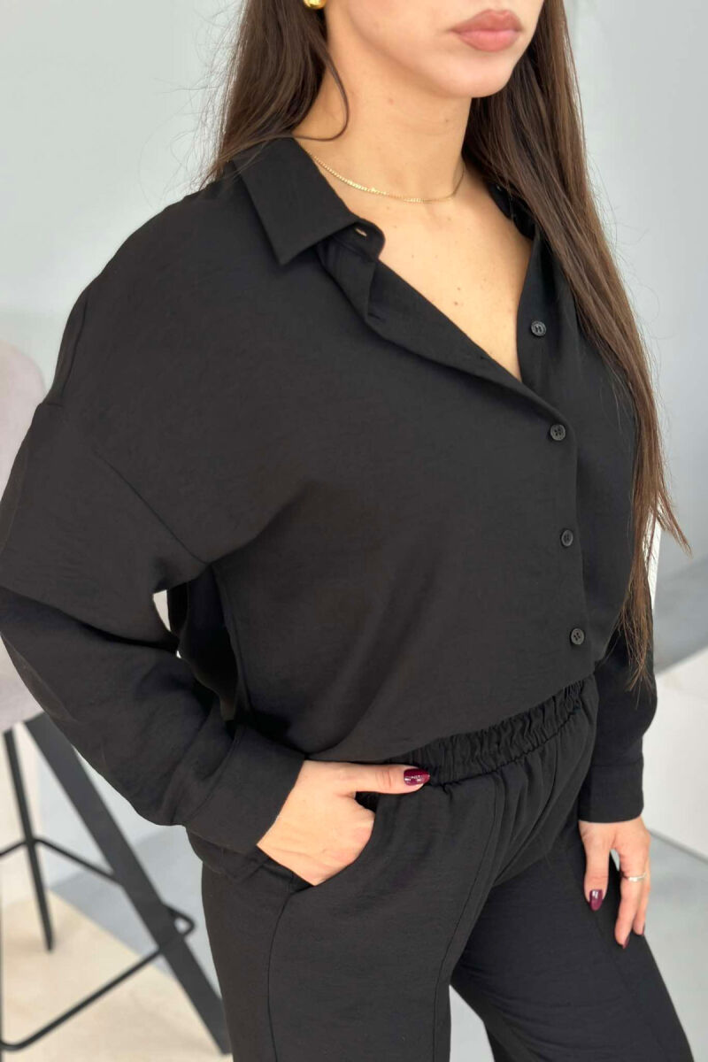 ONE COLOR SHIRT+TROUSERS WOMEN SET BLACK/ E ZEZE - 2