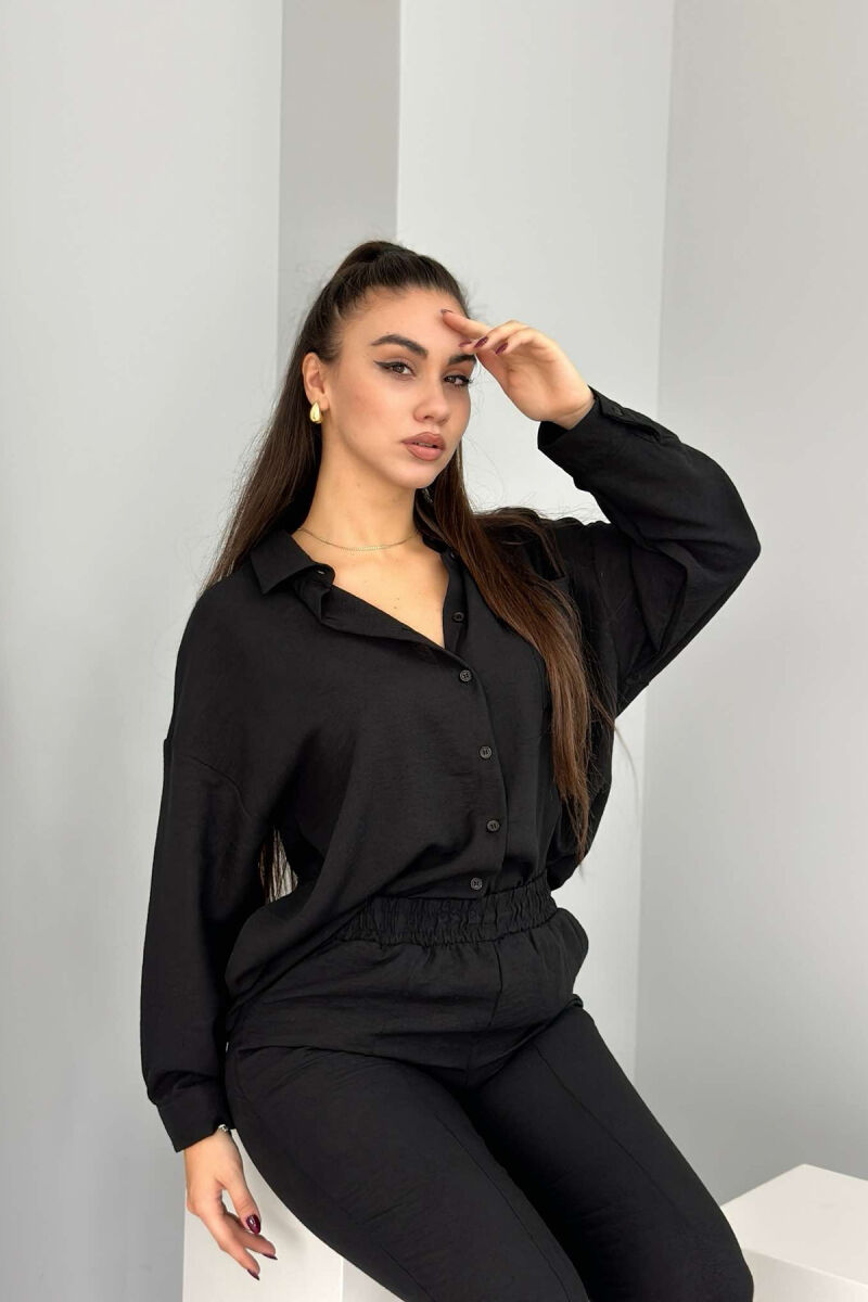 ONE COLOR SHIRT+TROUSERS WOMEN SET BLACK/ E ZEZE - 5