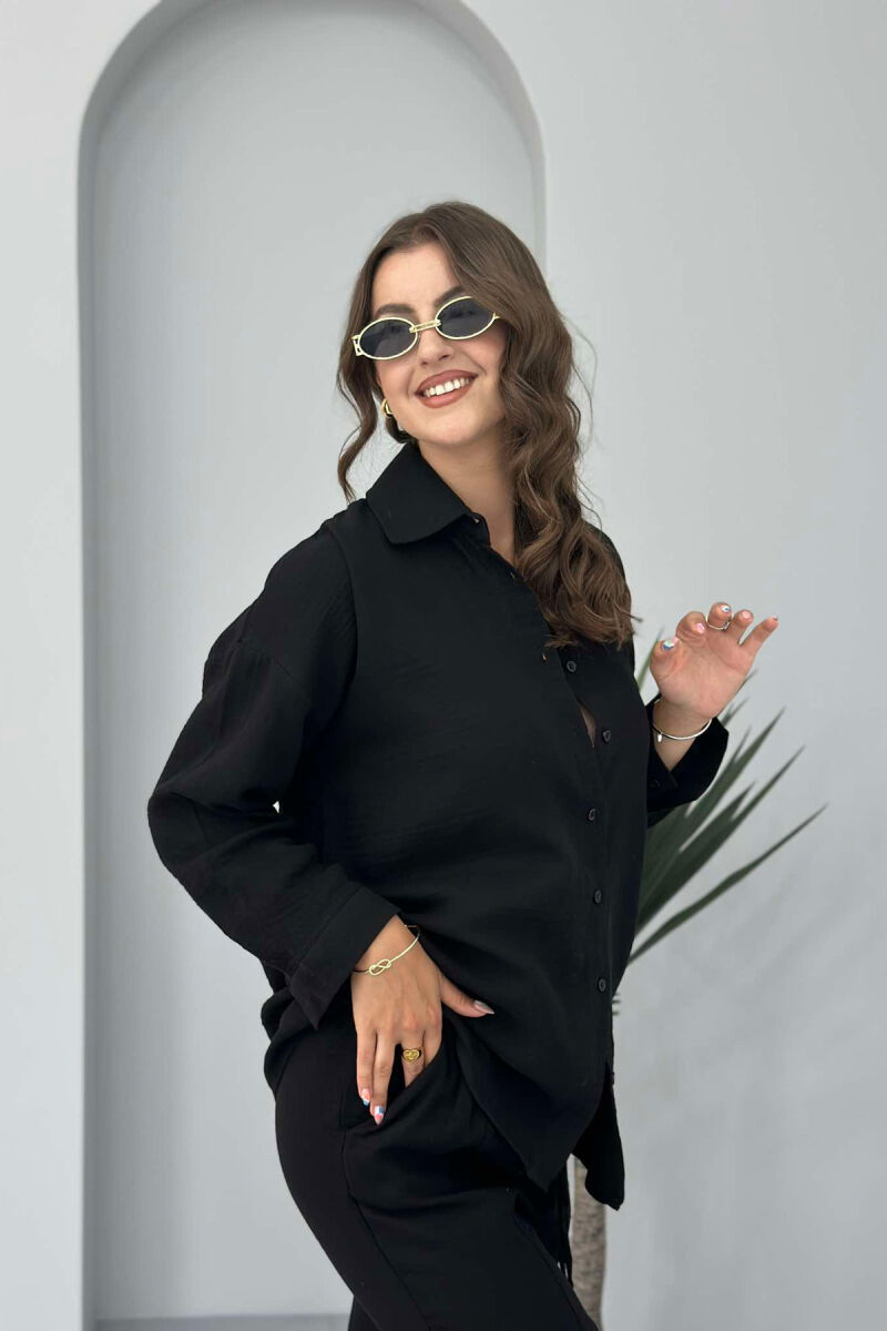 ONE COLOR SHIRT+TROUSERS WOMEN SET BLACK/ E ZEZE - 2