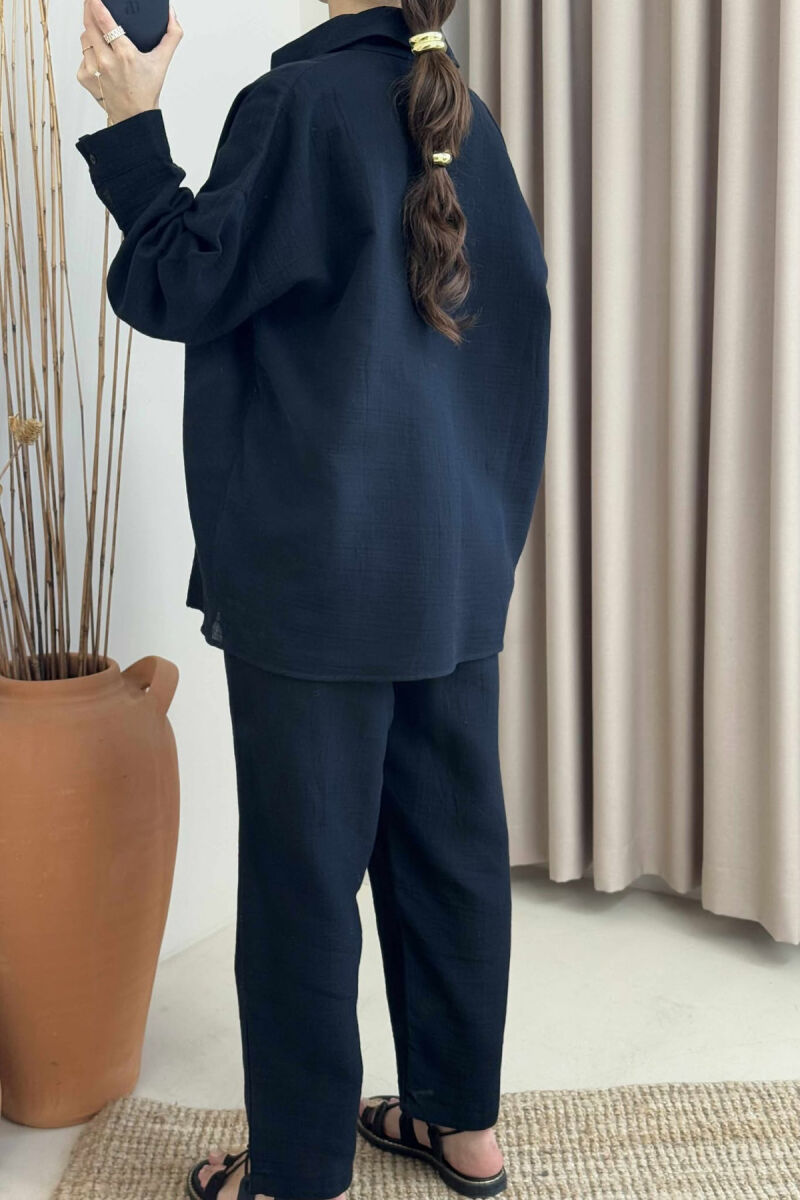 ONE COLOR SHIRT+TROUSERS WOMEN SET BLACK/ E ZEZE - 4