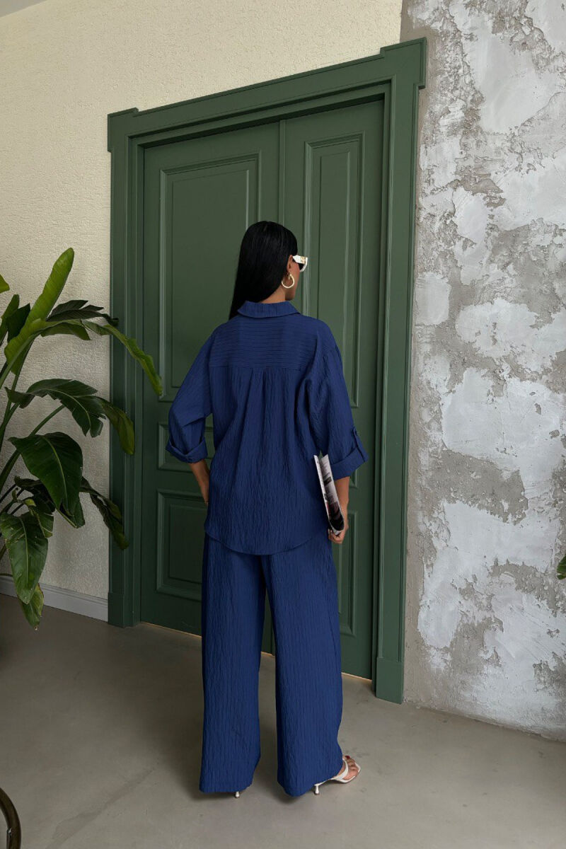 ONE COLOR SHIRT+TROUSERS WOMEN SET BLUE/BLU - 3
