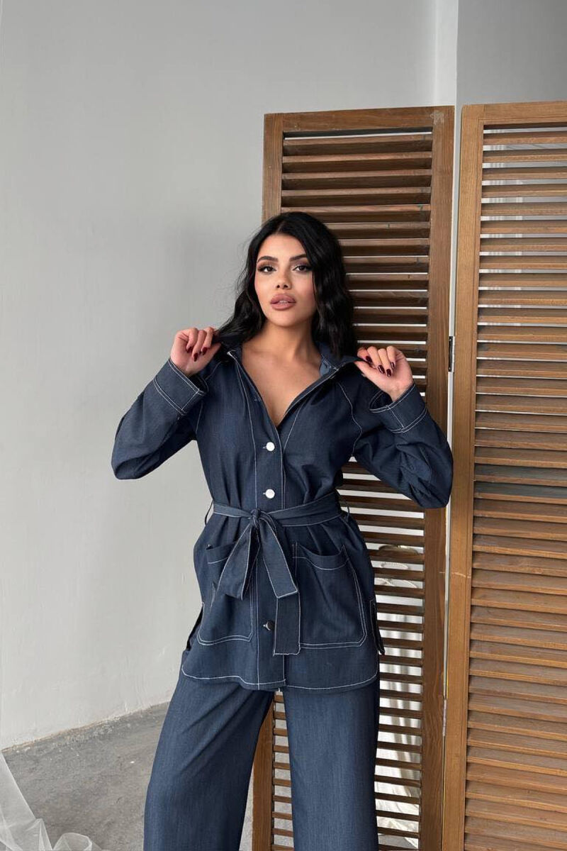 ONE COLOR SHIRT+TROUSERS WOMEN SET BLUE/BLU - 6