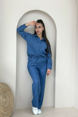 ONE COLOR SHIRT+TROUSERS WOMEN SET BLUE/BLU 