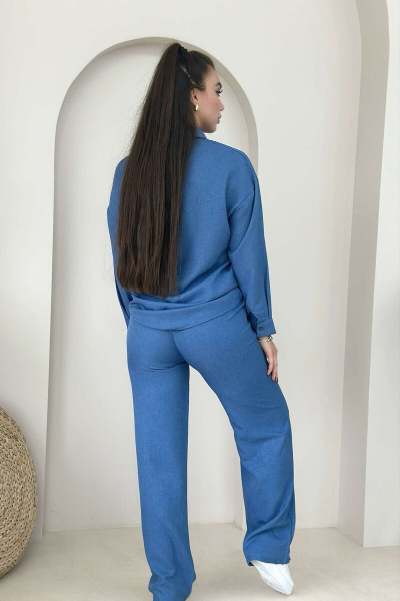 ONE COLOR SHIRT+TROUSERS WOMEN SET BLUE/BLU - 2