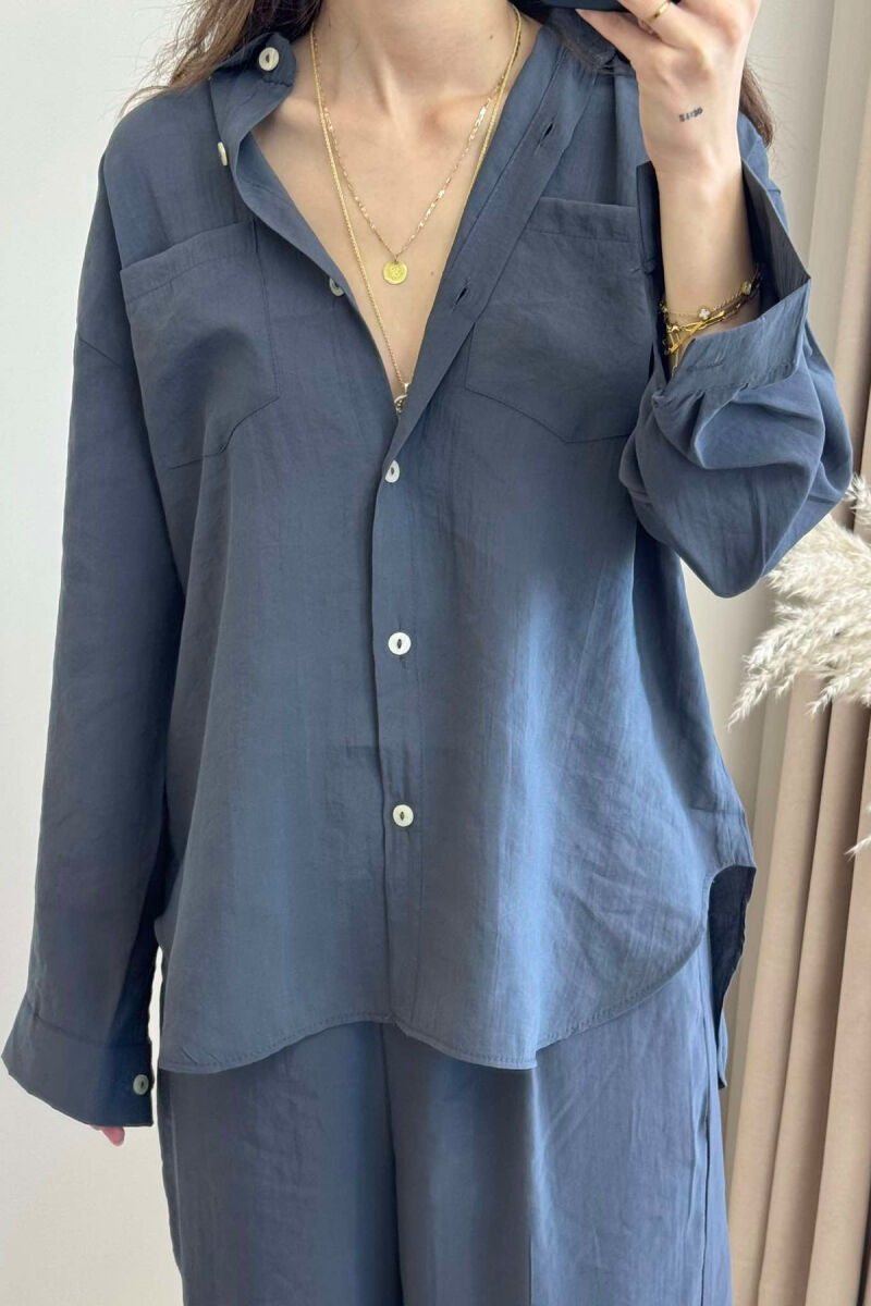 ONE COLOR SHIRT+TROUSERS WOMEN SET DARK GREY/GEE - 2