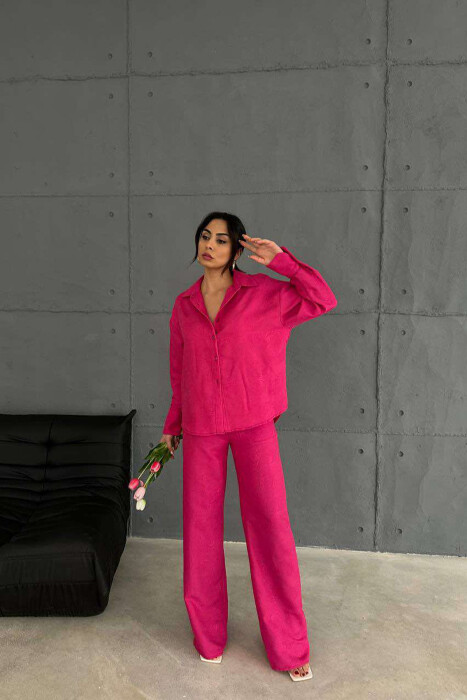 ONE COLOR SHIRT+TROUSERS WOMEN SET FUCHSIA/CIKLAMI 