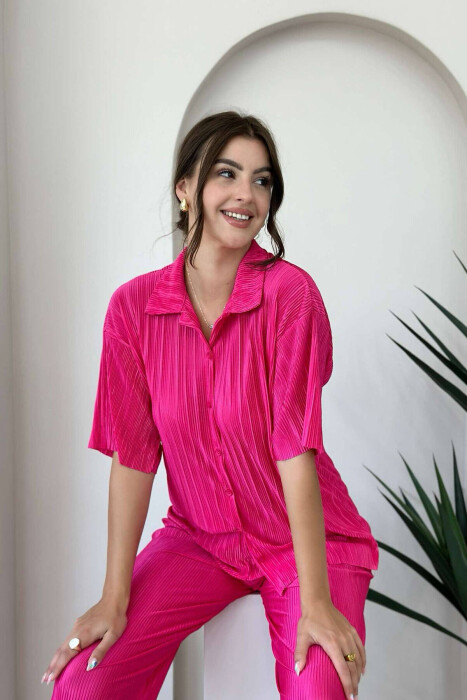 ONE COLOR SHIRT+TROUSERS WOMEN SET FUCHSIA/CIKLAMI - 4