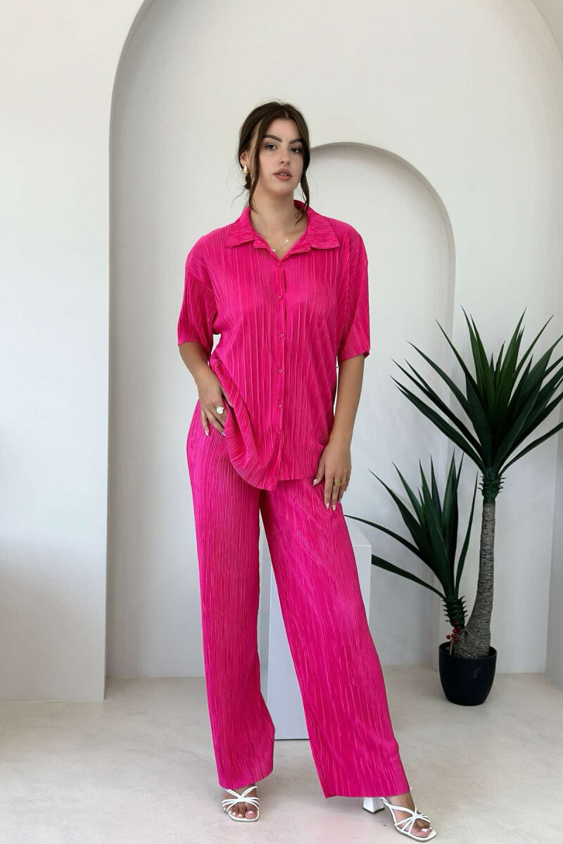 ONE COLOR SHIRT+TROUSERS WOMEN SET FUCHSIA/CIKLAMI - 1