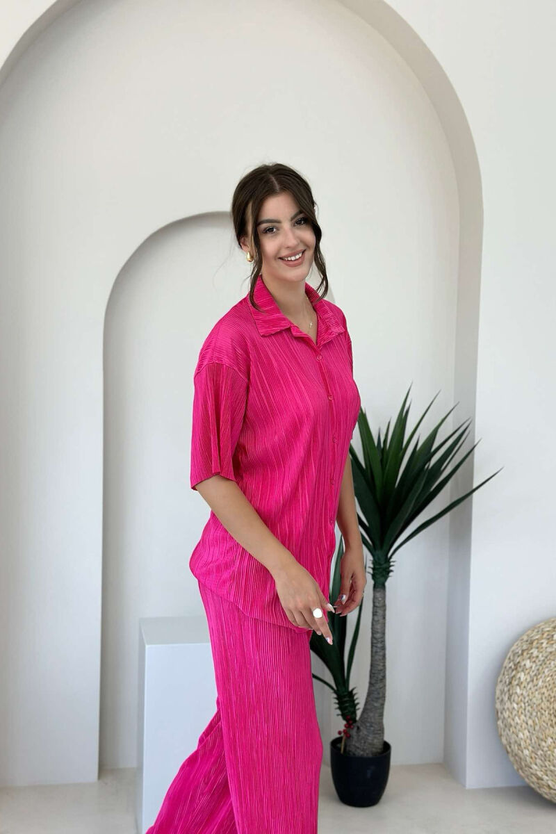 ONE COLOR SHIRT+TROUSERS WOMEN SET FUCHSIA/CIKLAMI - 2