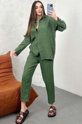 ONE COLOR SHIRT+TROUSERS WOMEN SET GREEN/JESHILE 