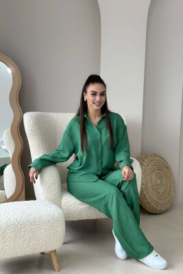 ONE COLOR SHIRT+TROUSERS WOMEN SET GREEN/JESHILE 