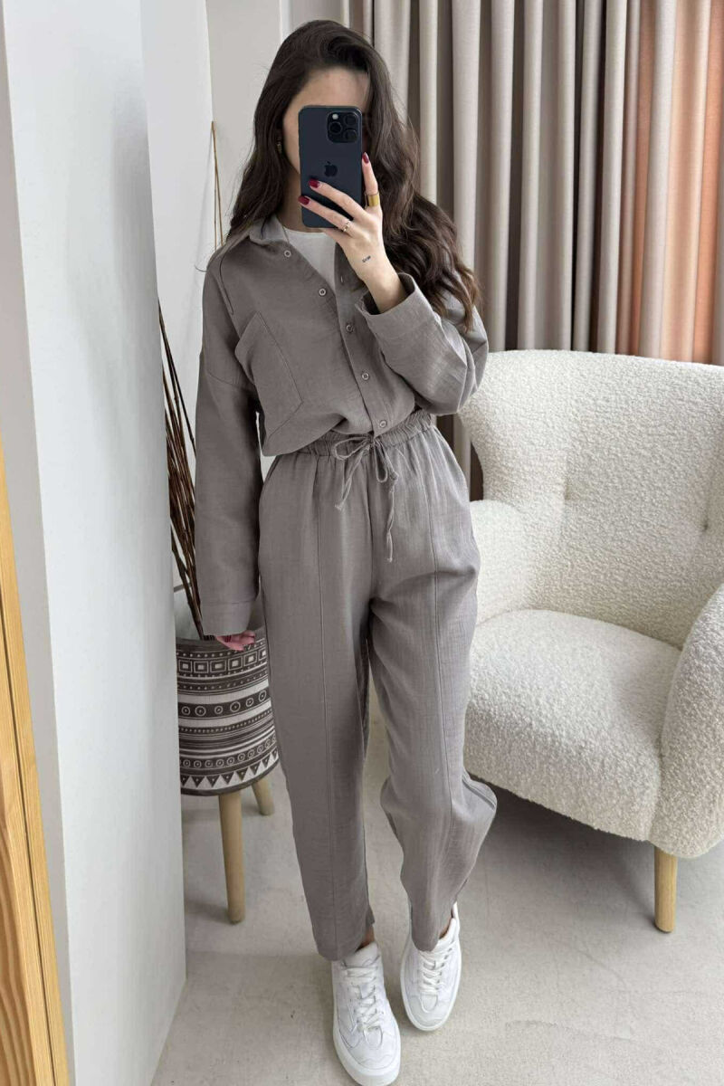 ONE COLOR SHIRT+TROUSERS WOMEN SET GREY/GRI - 2