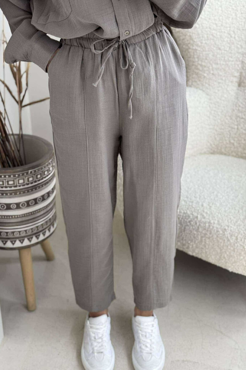 ONE COLOR SHIRT+TROUSERS WOMEN SET GREY/GRI - 4