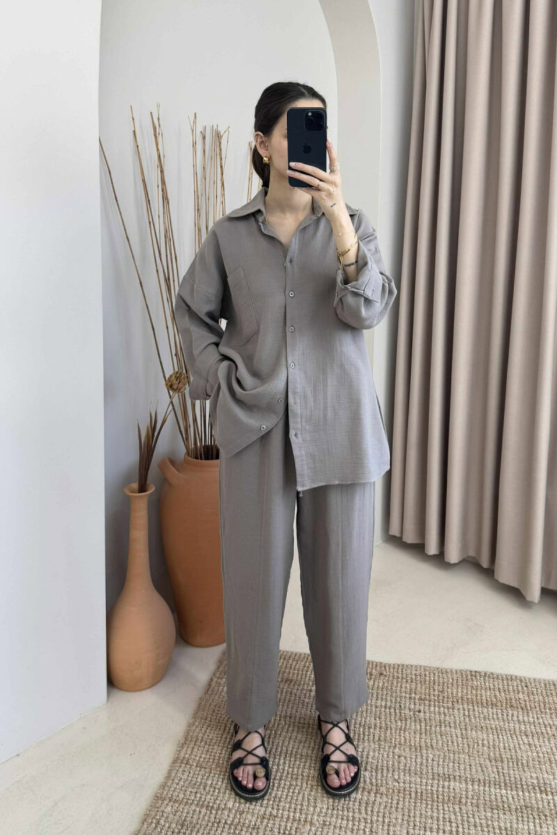 ONE COLOR SHIRT+TROUSERS WOMEN SET GREY/GRI - 2