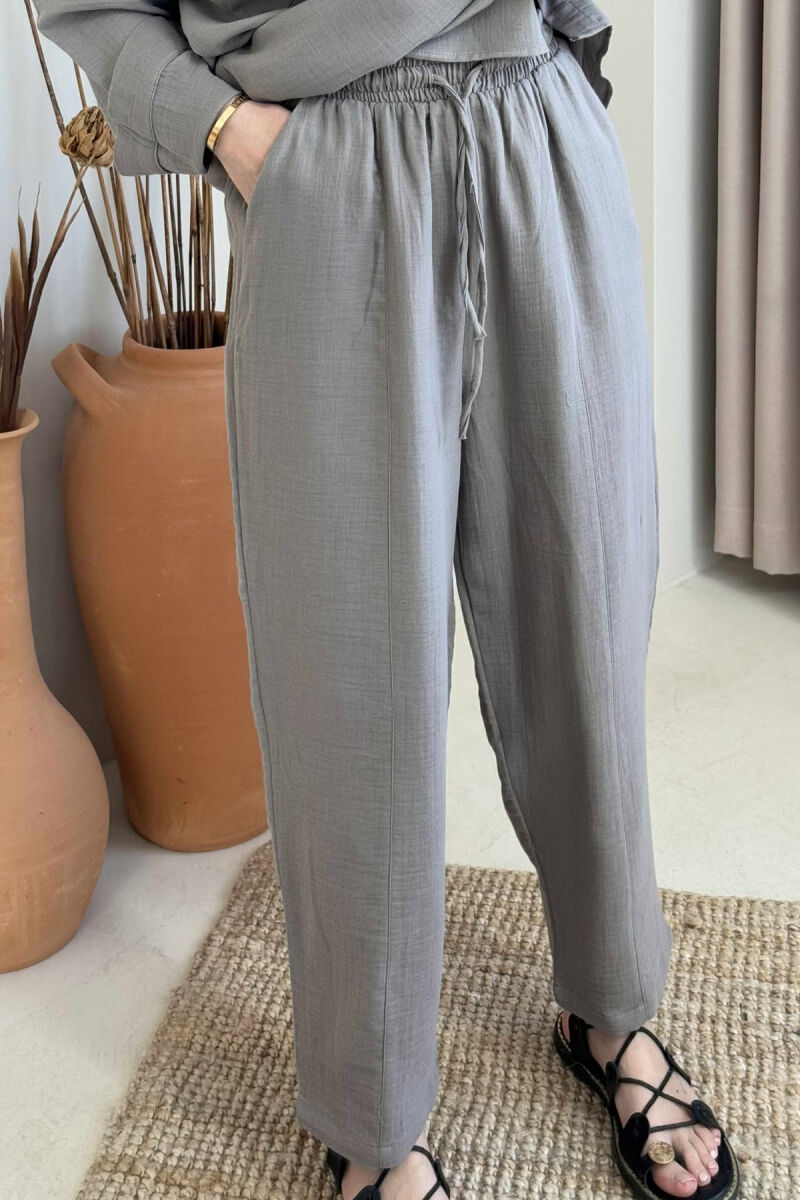 ONE COLOR SHIRT+TROUSERS WOMEN SET GREY/GRI - 4